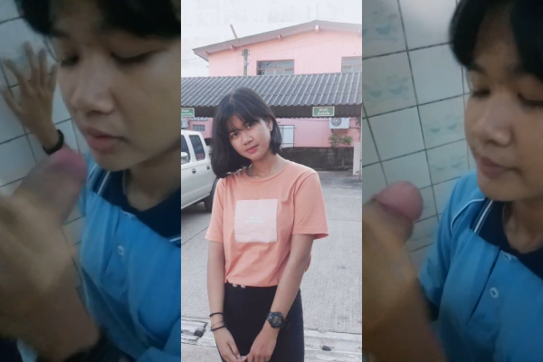 หลุดนักเรียนม.ต้นอมควยให้แฟนคาห้องน้ำโรงเรียน
