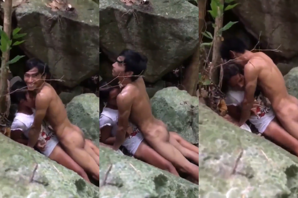 คลิปหลุดนักเรียน หลุดนักเรียนสาวรุ่นพี่พามาเย็ดกลางป่าเจอเพื่อนมาเจอต่อคิว