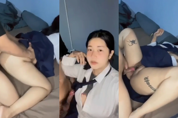 คลิปหลุดนักเรียนพาณิชย์สาวสวยขาวอวบหีใหญ่กระแทกเย็ดโชว์