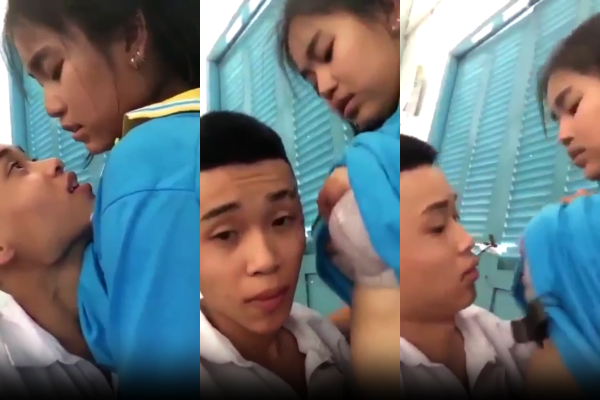 หลุดนักเรียนเย็ดกันแอบเย็ดกันหลังห้องเรียน
