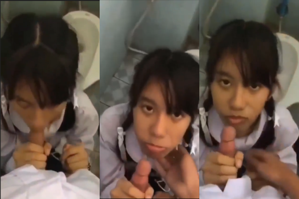 คลิปหลุดนักเรียนอมควยคาห้องน้ำอมให้แฟนคาชุดห้องน้ำโรงอาหาร
