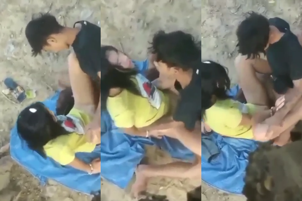 คลิปหลุดนักเรียนเย็ดกันกลางนาโดนเพื่อนแอบถ่าย